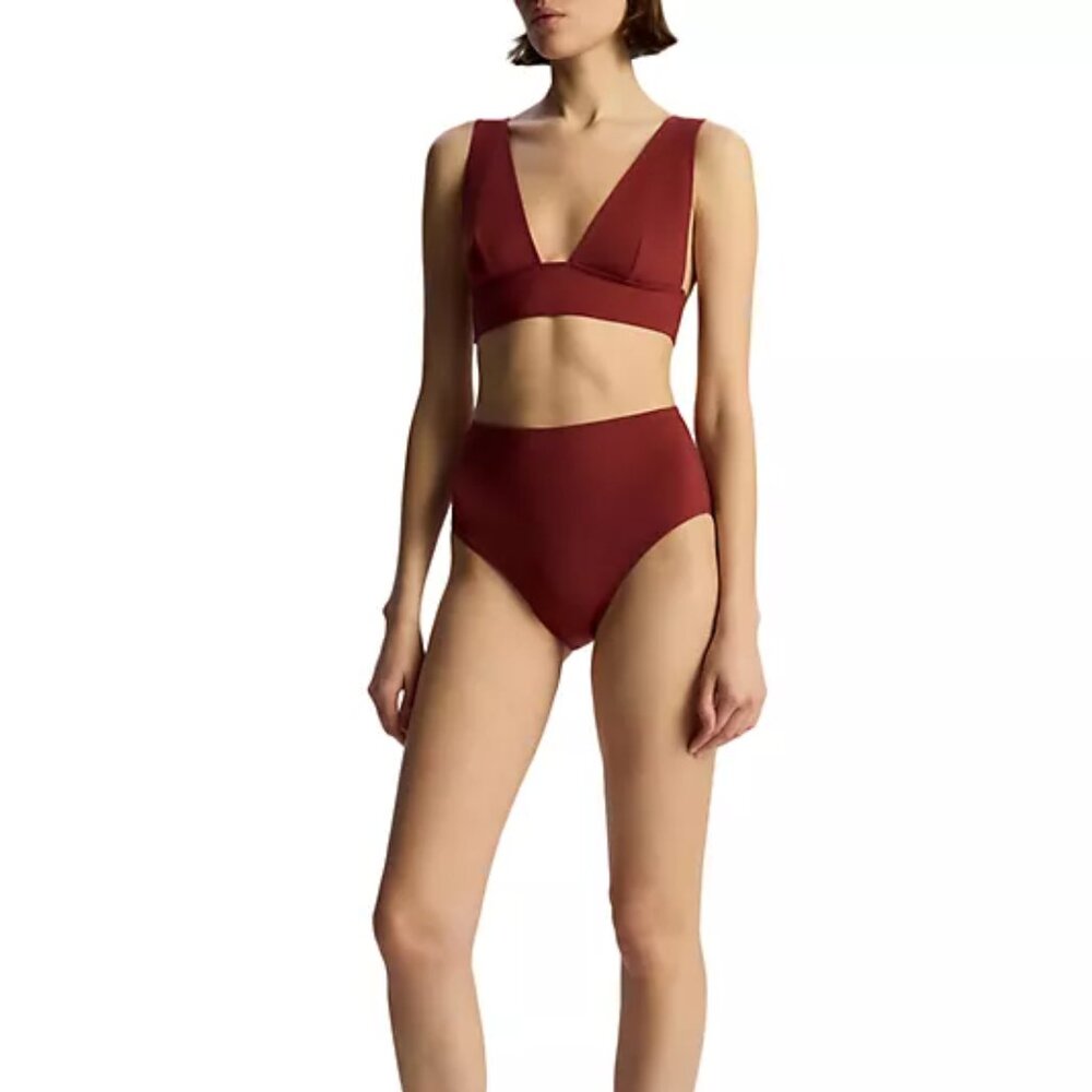 ALC Cora Plunge Bikini Top XS NWT (Syrah)